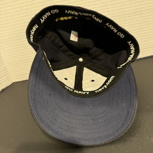 Go Navy Recruiting Cap Hat Blue Stretch Fit Embroidery Military Made In USA - Picture 6 of 7